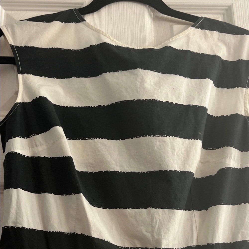 Dolce & Gabbana Black and White Striped Midi Dress - Picture 5 of 6